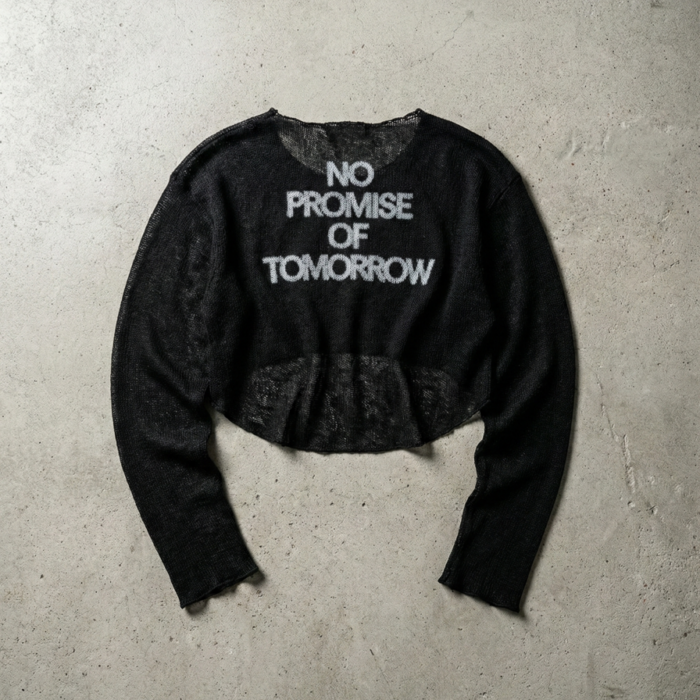 See-through crop top z długim rękawem