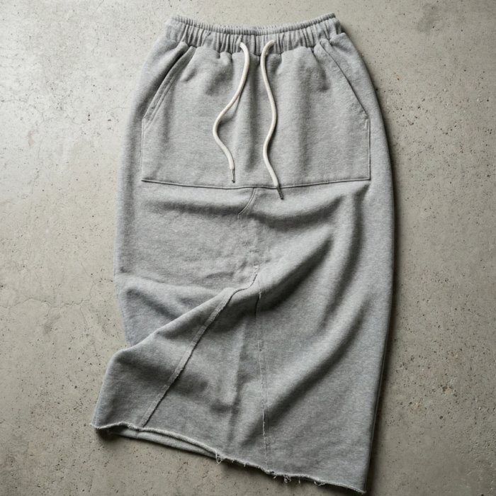 Spódnica dresowa midi ze ściągaczami