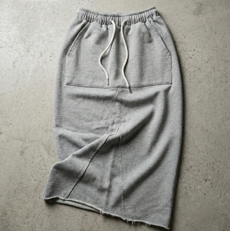 Spódnica dresowa midi ze ściągaczami