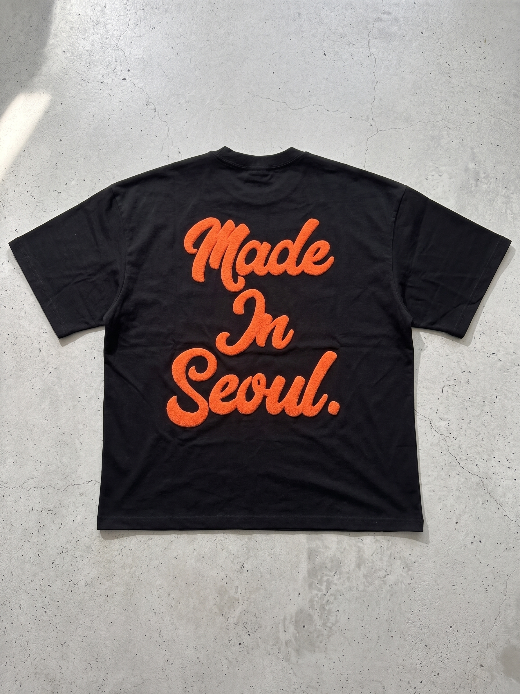 Maxi Oversized T-Shirt z pluszowym napisem Seoul